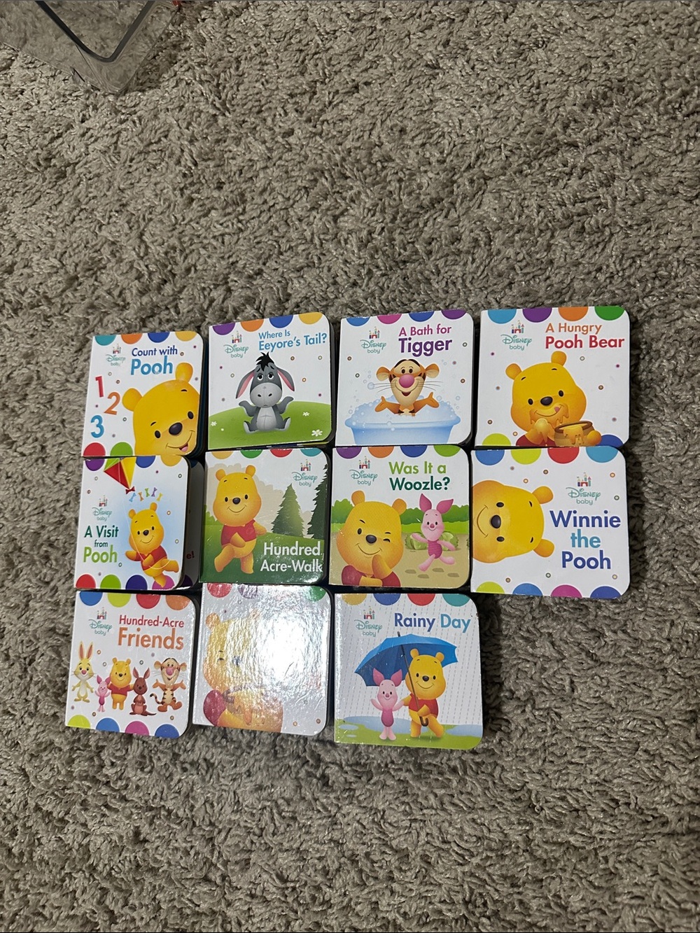 Disney Winnie the Pooh Mini Board Book Set - Yellow, Green, Blue, Purple